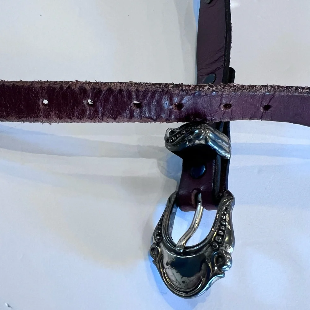 Southwestern Distressed from Age Brown Leather Belt Sz 32